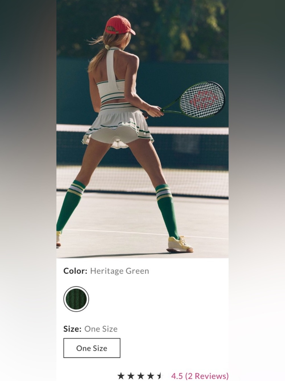 Free People Movement ~ Knee High Logo Stripe Socks ~ Green/Verde * NWT - Picture 2 of 16